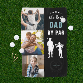 Bester Vater nach Par | Monogramm-FotoCollage Golfhandtuch