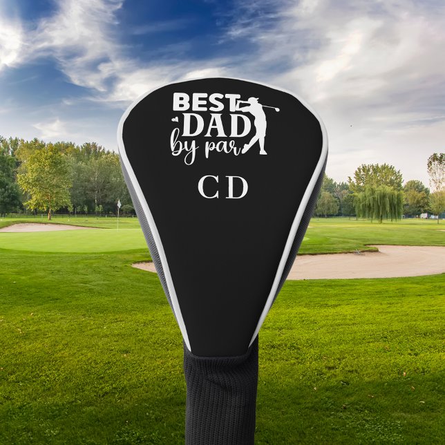 Bester Vater nach Par-Monogramm-Initialen Schwarz- Golf Headcover (Von Creator hochgeladen)