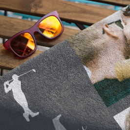 Bester Vater nach Par | PERSONALISIERT 3 FOTO Golfhandtuch