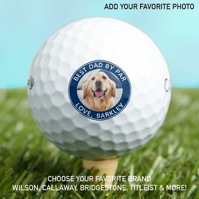Bester Vater nach Par Personalisiert Hund Foto Gol Golfball (Von Creator hochgeladen)