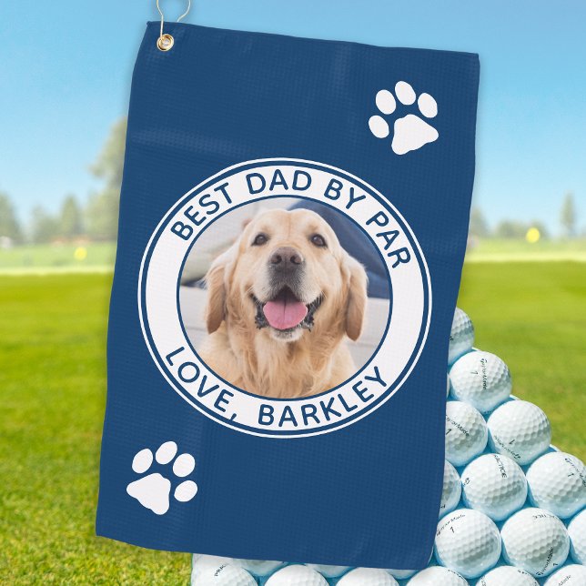Bester Vater nach Par Personalisiert Hunde Foto Golfhandtuch (Von Creator hochgeladen)