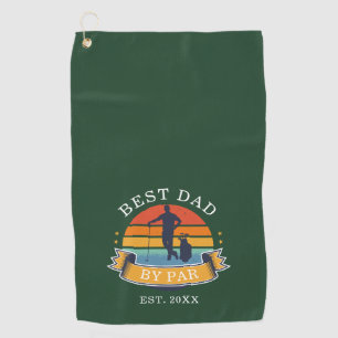 Bester Vater nach Par Personalisiert Retro Vaterta Golfhandtuch