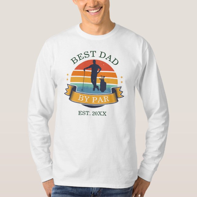 Bester Vater nach Par Personalisiert Retro Vaterta T-Shirt (Vorderseite)