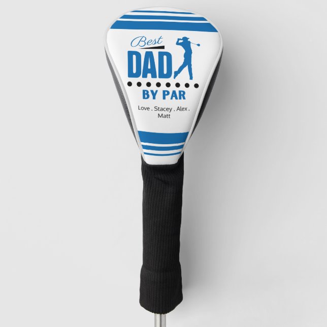 Bester Vater nach PAR Retro Schriftart Golf Headcover (Vorderseite)