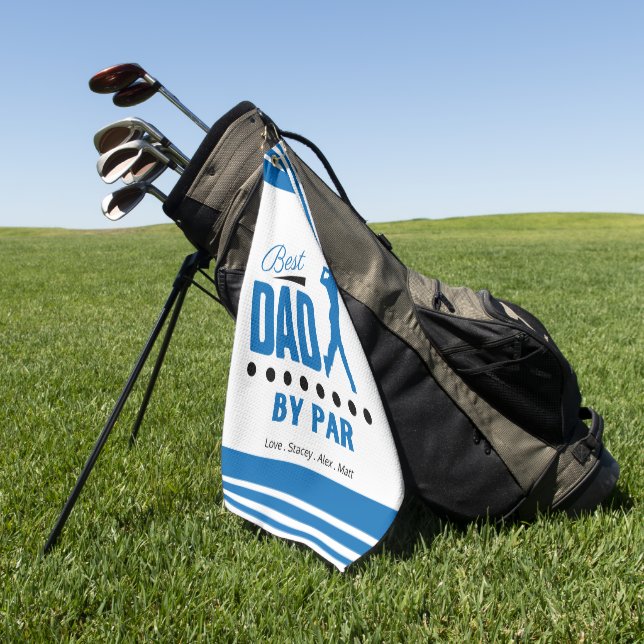 Bester Vater nach PAR Retro Schriftart Golfhandtuch (Gras)