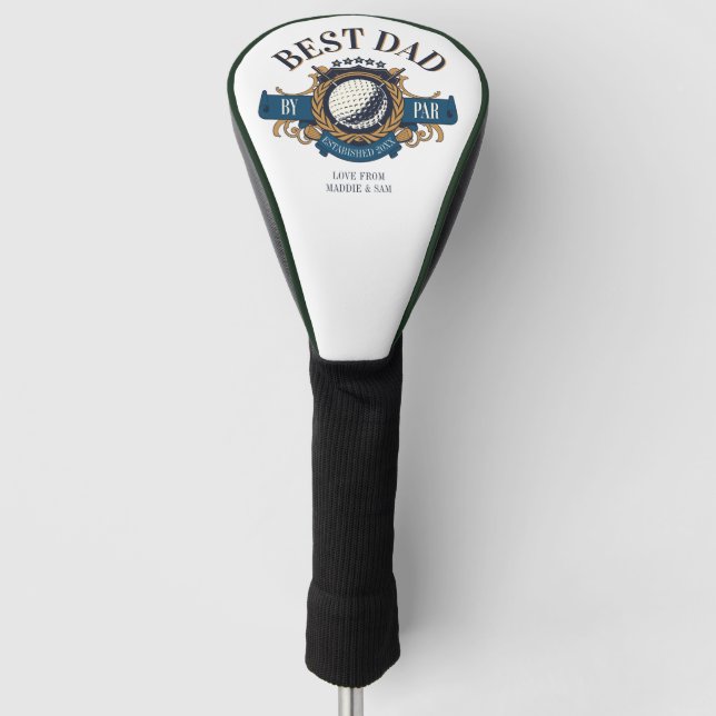 Bester Vater nach Par Siegel Elegante Custom Golf Headcover (Vorderseite)