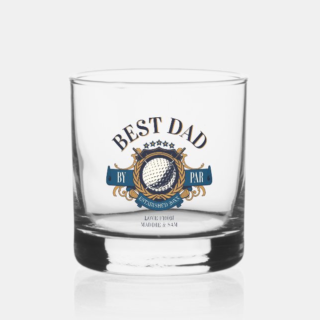 Bester Vater nach Par Siegel Elegante Custom Whiskyglas (Vorderseite)