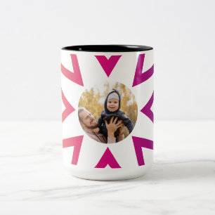 Bester Vater Neon Gradient Radial Blumen Foto Zweifarbige Tasse