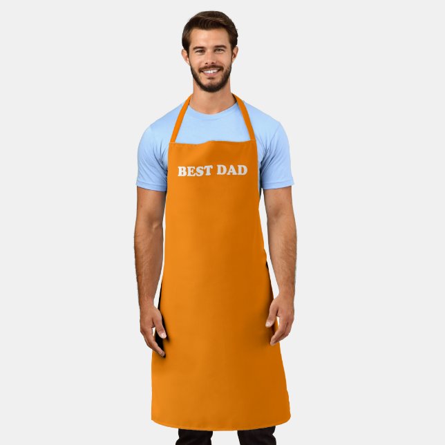 Bester Vater Neonorange moderne Typografie cool Schürze (Getragen)
