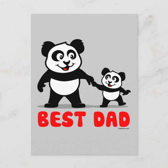 Bester Vater Panda Postkarte (Vorderseite)