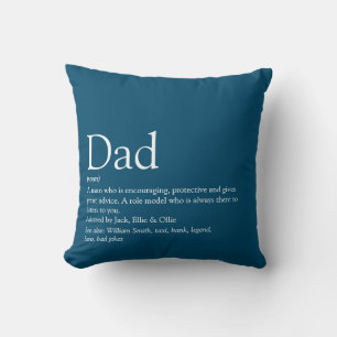 Bester Vater, Papa, Vater Definition Blau Kissen