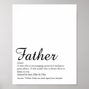 Bester Vater, Papa, Vater-Definition-Script Poster