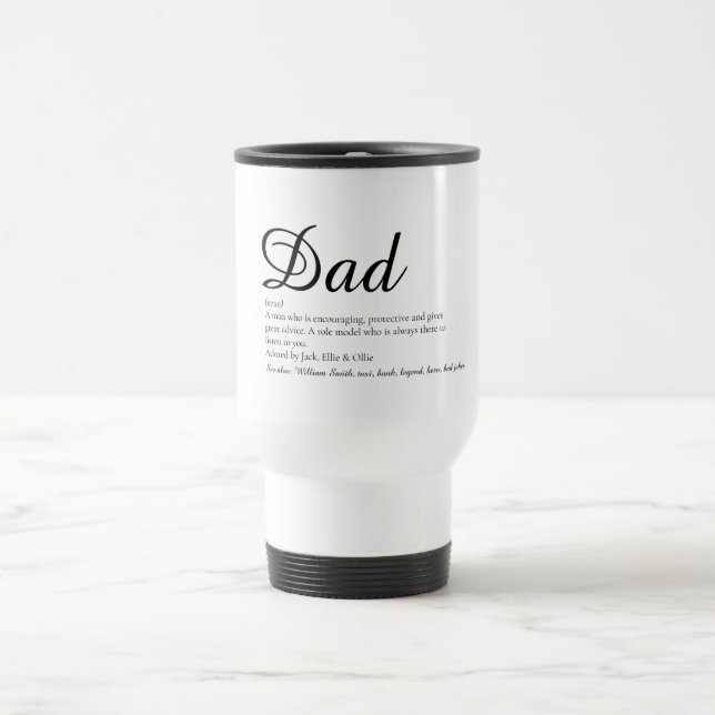 Bester Vater, Papa, Vater-Definition-Script Reisebecher (Mittel)