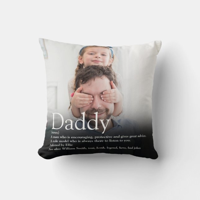 Bester Vater, Papa, Vater je Definition Foto Kissen (Vorderseite)