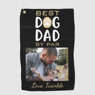 Bester Vater Par Dog Foto Name Golfhandtuch