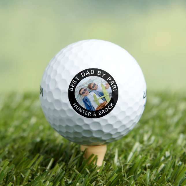 Bester Vater Par Foto Black Golfball (Insitu T-Shirt)