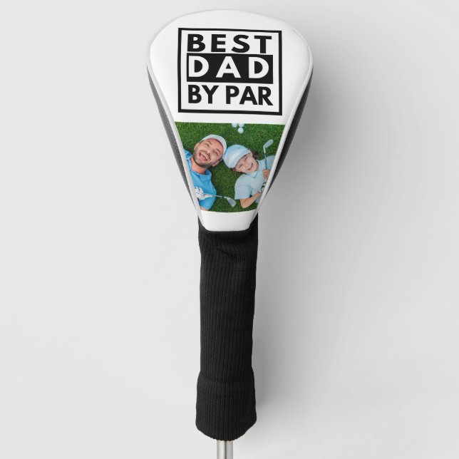 Bester Vater Par Foto Golf Vatertag Golf Headcover (Vorderseite)