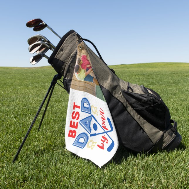 Bester Vater Par Foto Golfhandtuch (Gras)