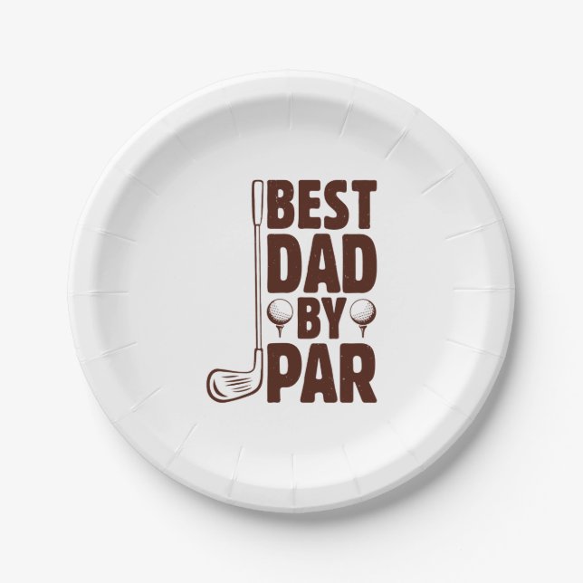 Bester Vater Par Golf Vater Pappteller (Vorderseite)