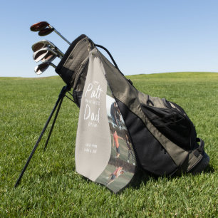 Bester Vater Par Multi Foto Beige Vatertag Golfhandtuch