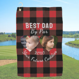 Bester Vater per Par 2 Kinder FotoCollage Personal Golfhandtuch
