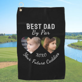 Bester Vater per Par 2 Kinder FotoCollage Personal Golfhandtuch