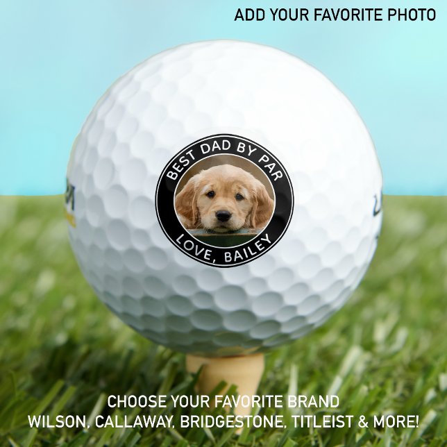 Bester Vater per Par Dog Vater Personalisiertes Fo Golfball (Von Creator hochgeladen)