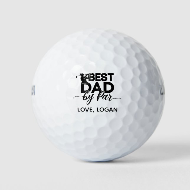 Bester Vater per Par einfach & Individuelle Name Golfball (Vorderseite)