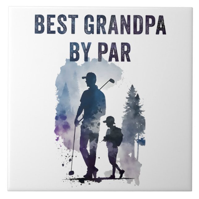 Bester Vater per Par - Funny Sarcastic Golf Pub Fa Fliese (Vorderseite)