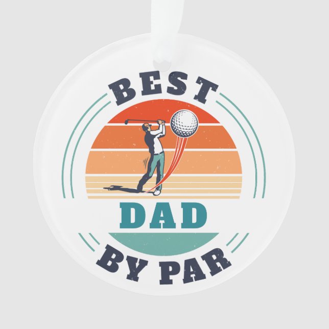 Bester Vater per Par Retro Custom Golf Lover Ornament (Vorderseite)