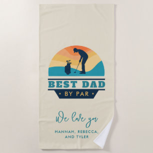 Bester Vater per Par Retro Ruhiger Golfplatz Lover Strandtuch