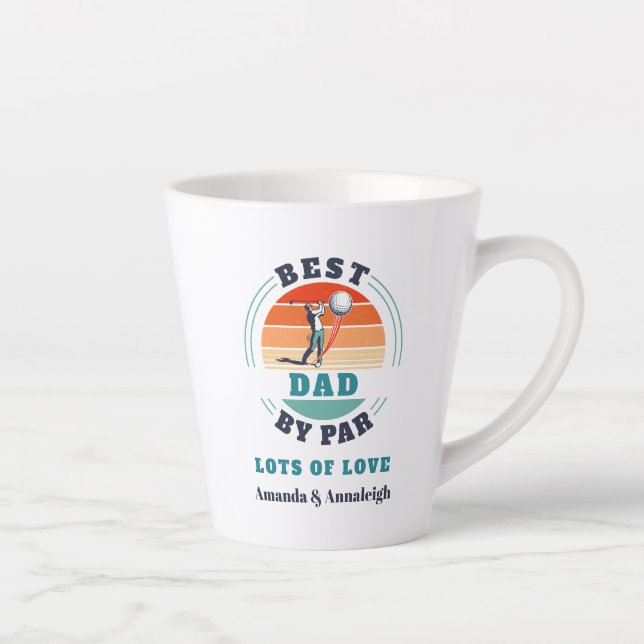 Bester Vater per Par Retro von Daughern individuel Milchtasse (Rechts)