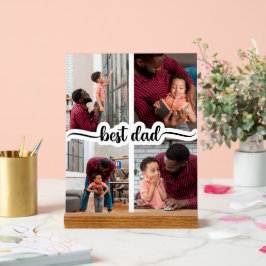 Bester Vater Personalisiert 4 FotoCollage Acrylschild