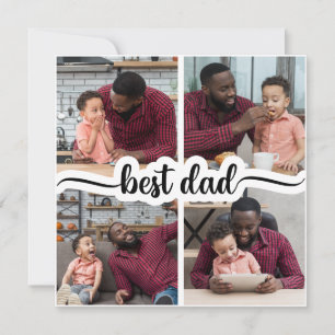 Bester Vater Personalisiert 4 FotoCollage Ankündigung