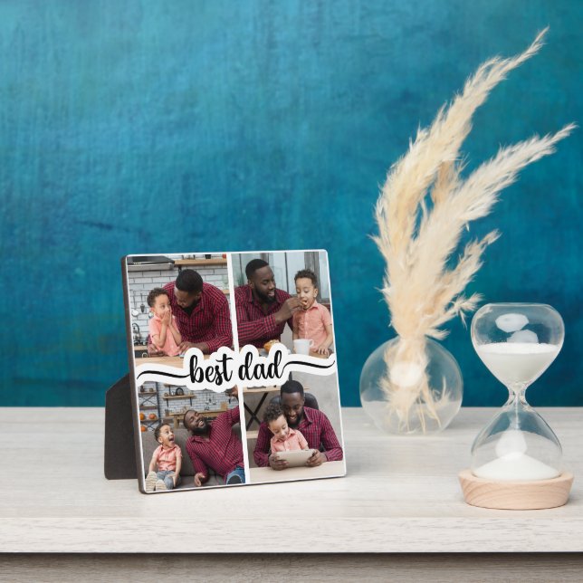 Bester Vater Personalisiert 4 FotoCollage Fotoplatte (InSitu)
