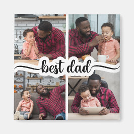 Bester Vater Personalisiert 4 FotoCollage Magnet