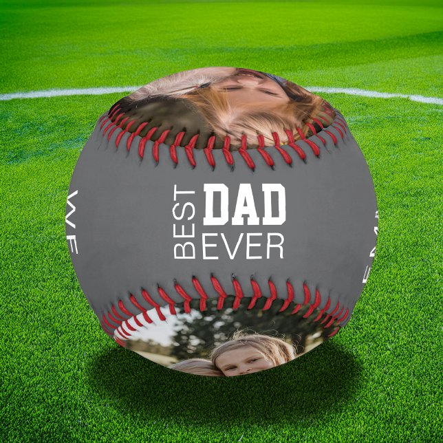 Bester Vater Personalisierte Foto Baseball (Create your own custom photos Best Dad Baseball Gift by MINTIC DESIGN STUDIO)
