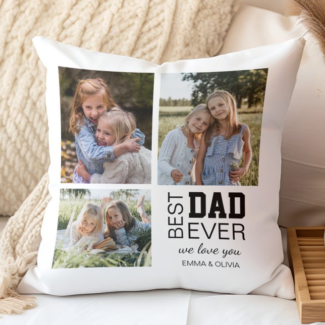 Bester Vater Personalisierte Foto Kissen (Create your own Personalized Photos Best Dad Ever Throw Pillow by MINTIC DESIGN STUDIO)