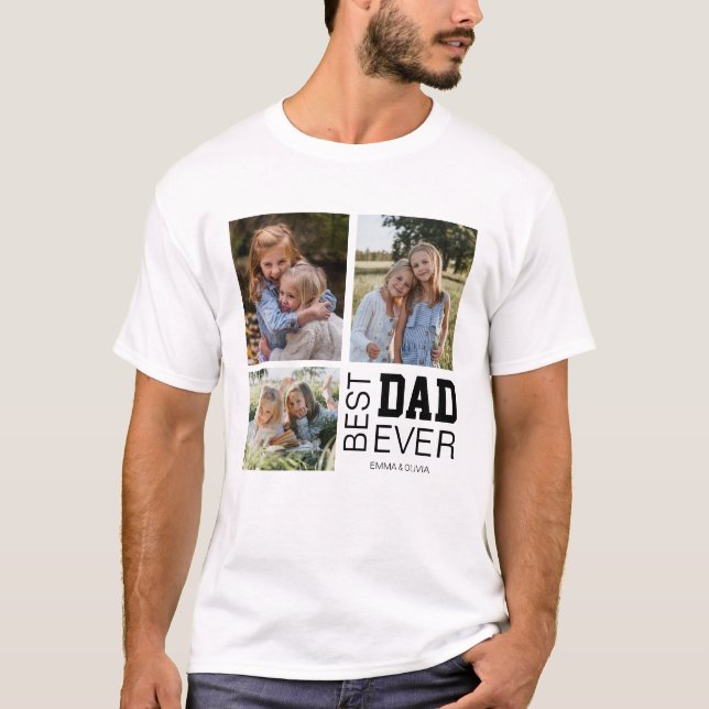 Bester Vater Personalisierte Foto T-Shirt (Vorderseite)