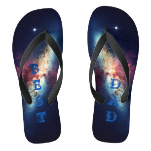 Bester Vater Personalisierter blauer Kosmos Flip Flops