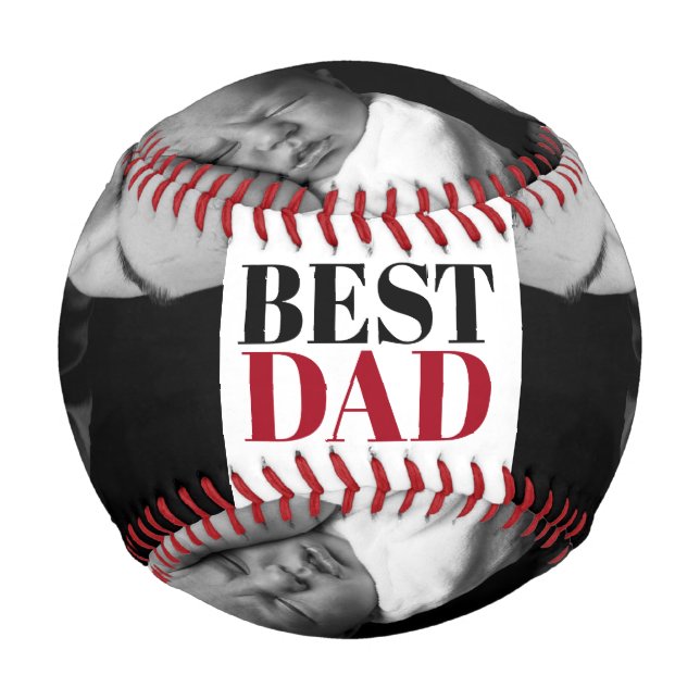 Bester Vater Personalisiertes Foto Baseball (Vorderseite)
