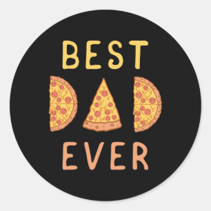 Bester Vater Pizza Lover Fathers Day Runder Aufkleber