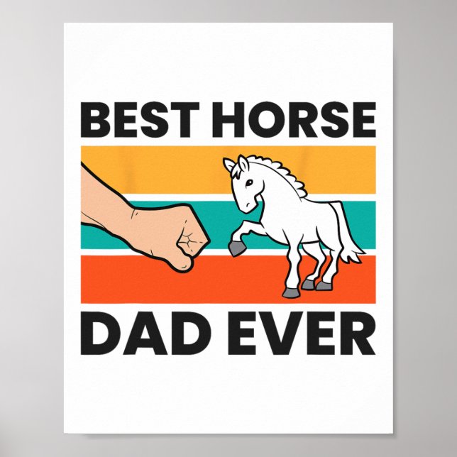 Bester Vater Reitpferd Pferderücken Ri Poster (Vorne)