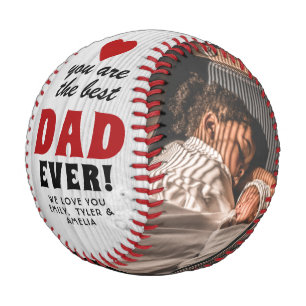 Bester Vater Rotes Herz Rustikales Holz 2 Foto Baseball