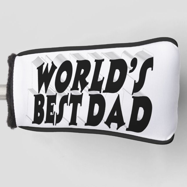 Bester Vater schwarzer 3D-Text Golf Headcover (Vorderseite)