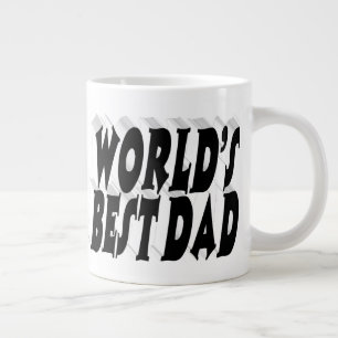 Bester Vater schwarzer 3D-Text Jumbo-Tasse
