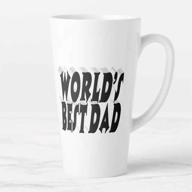 Bester Vater schwarzer 3D-Text Milchtasse (Rechts)