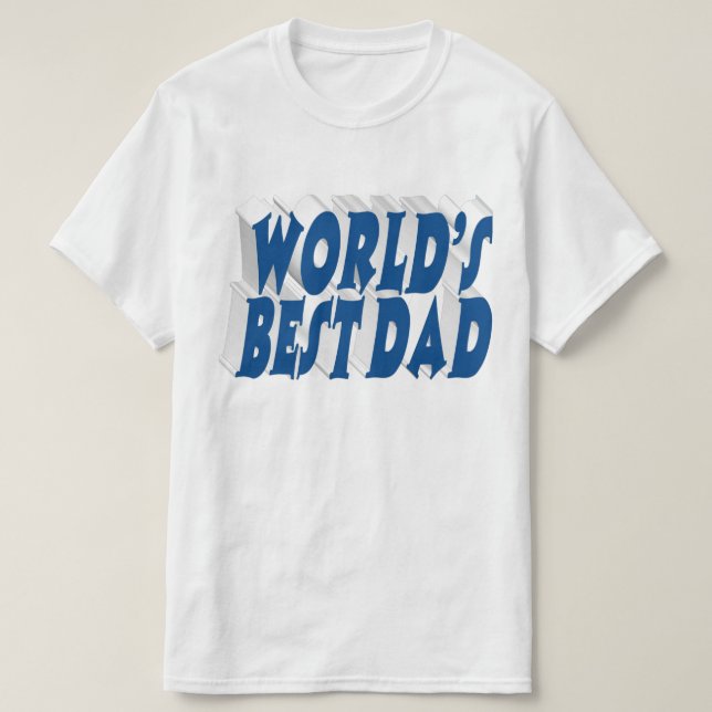 Bester Vater Seeblau 3D-Text T-Shirt (Design vorne)