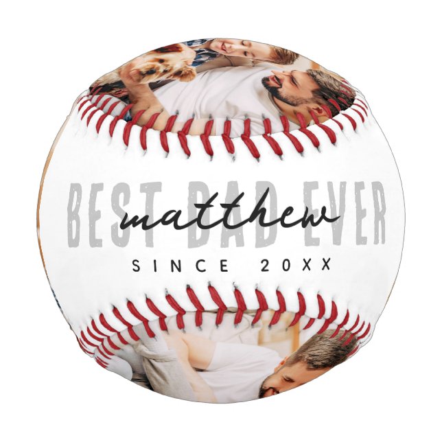 Bester Vater seit 20XX Moderne, einfache Preppy Baseball (Vorderseite)