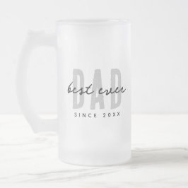 Bester Vater seit 20XX Moderne, einfache Preppy Mattglas Bierglas